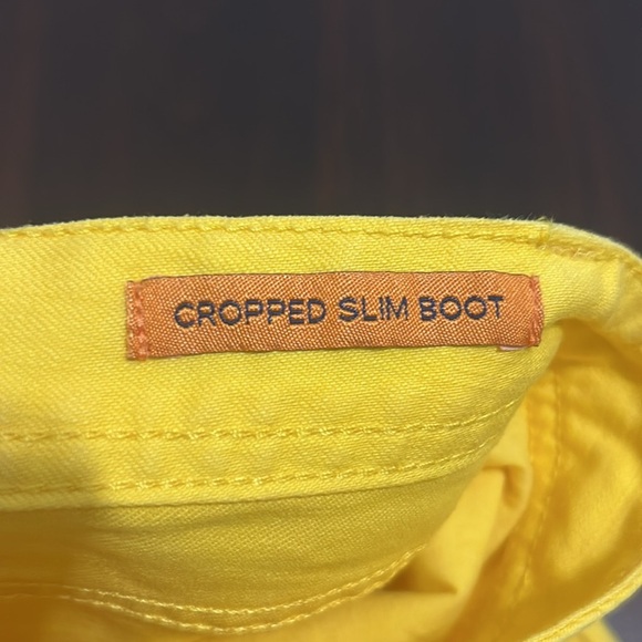 Tory Burch Cropped Slim Boot Stretch Jeans Yellow Size 30 - Picture 9 of 14